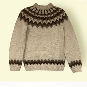 Handmade Fair Isle Icelandic
Wool Sweater | Size: M